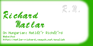 richard matlar business card